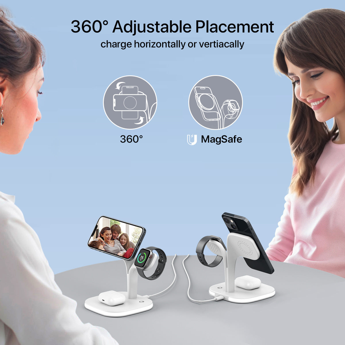 Stazione Ricarica Wireless 5-in-1 Magnetica - Caricatore Rapido Multi-Dispositivo
