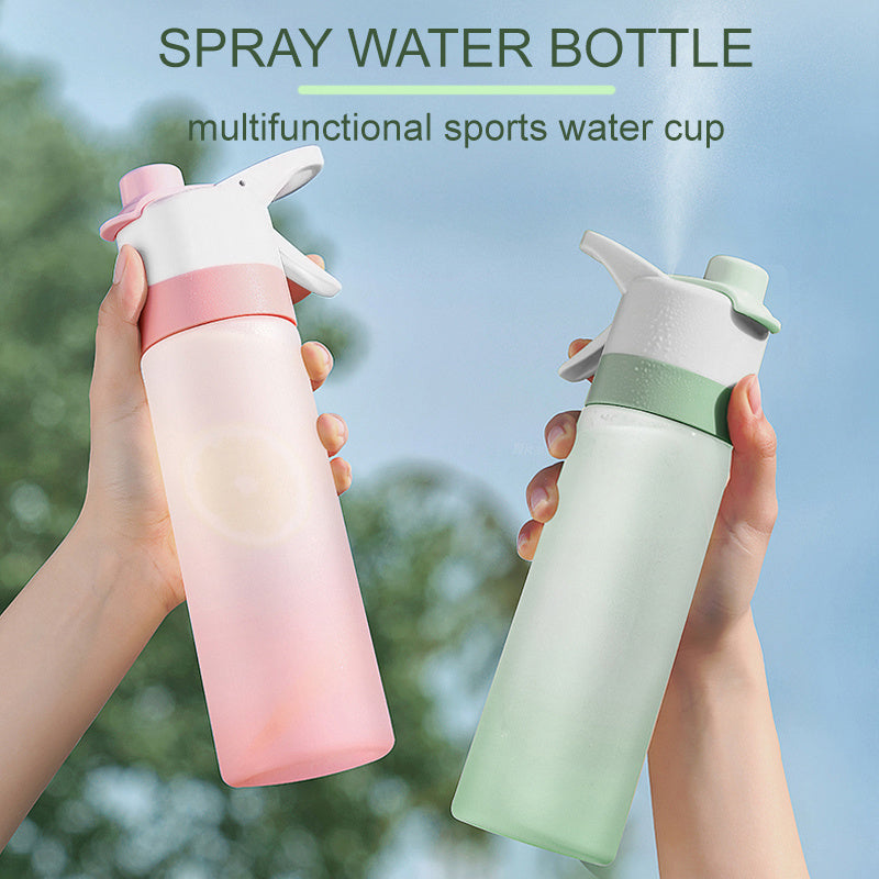 Bottiglia d'acqua spray per ragazze, sport all'aria aperta, fitness, tazza d'acqua, grande capacità, bottiglia spray