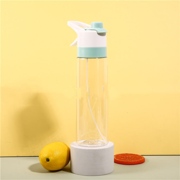 Bottiglia d'acqua spray per ragazze, sport all'aria aperta, fitness, tazza d'acqua, grande capacità, bottiglia spray