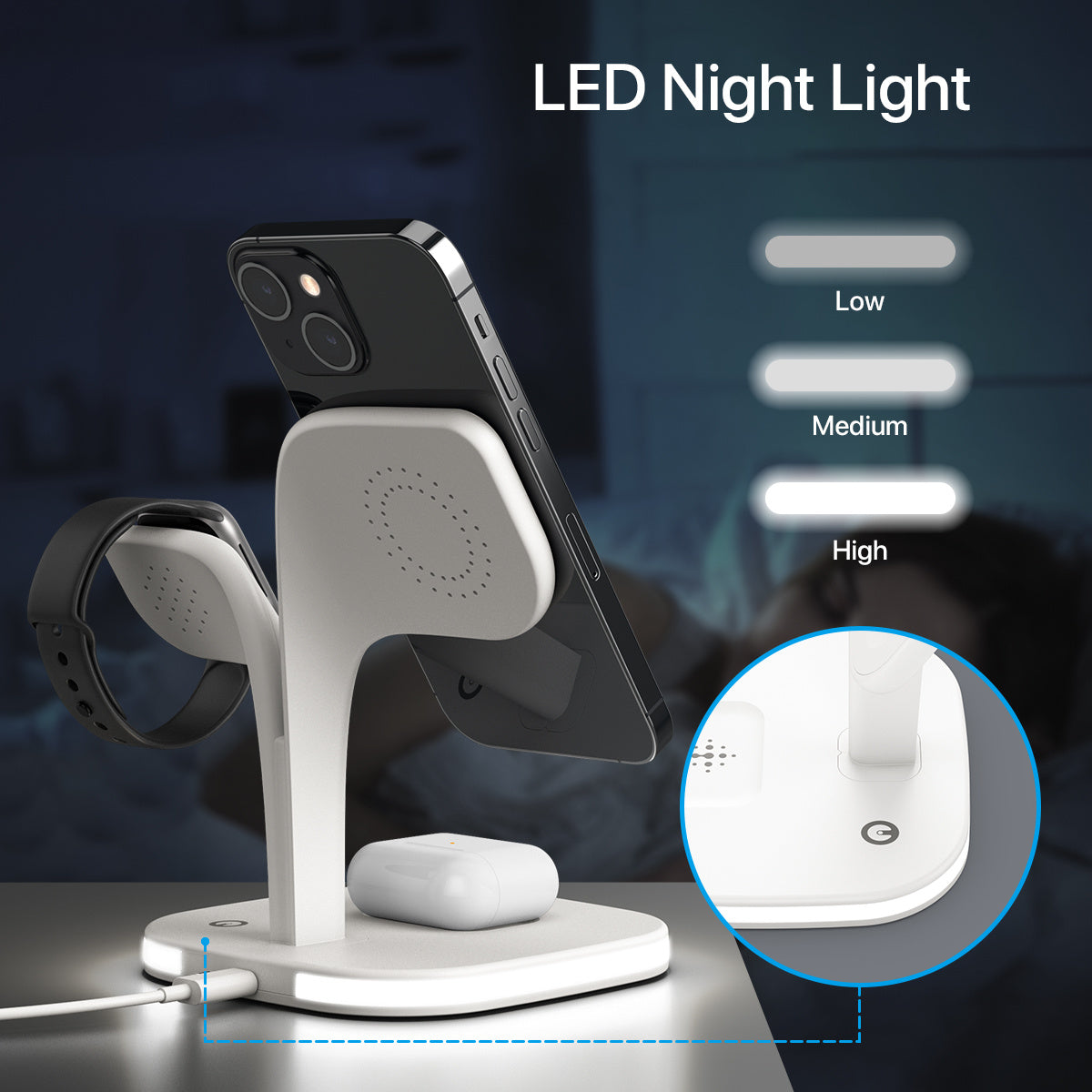 Stazione Ricarica Wireless 5-in-1 Magnetica - Caricatore Rapido Multi-Dispositivo