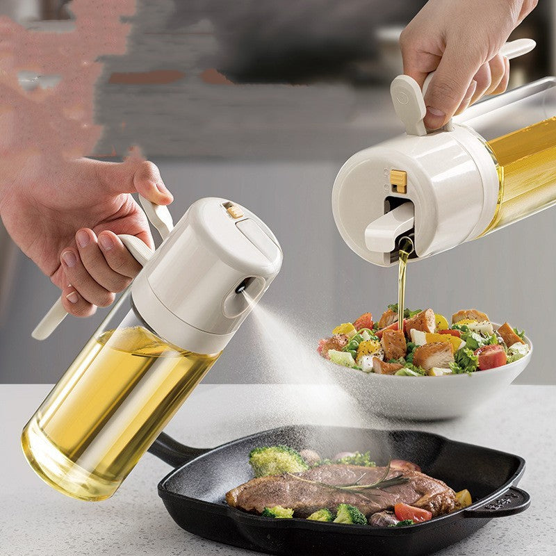 2 in 1 spruzzatore per olio, erogatore per olio da cucina per barbecue, erogatore per olio d'oliva, spruzzatore per cucina e cottura al forno