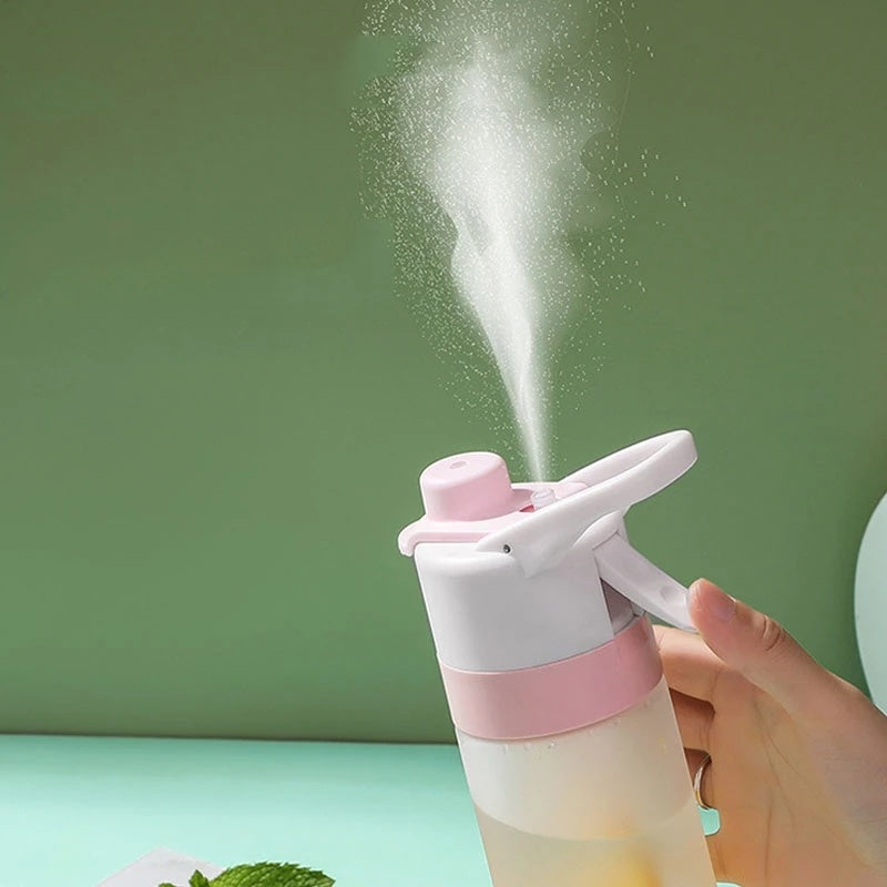 Bottiglia d'acqua spray per ragazze, sport all'aria aperta, fitness, tazza d'acqua, grande capacità, bottiglia spray