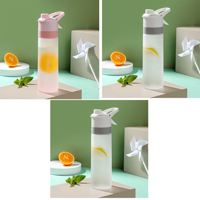 Bottiglia d'acqua spray per ragazze, sport all'aria aperta, fitness, tazza d'acqua, grande capacità, bottiglia spray